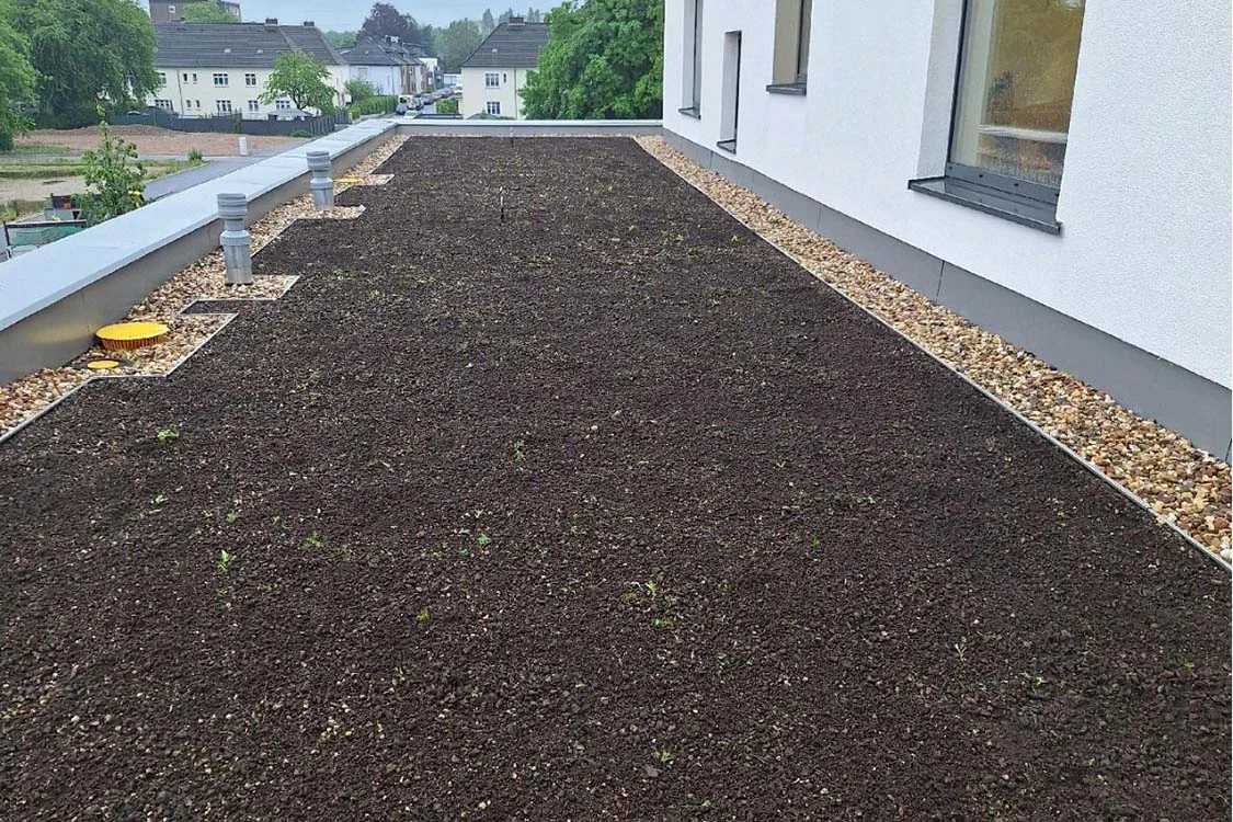 Kita Patternhof - 670m² Flachdach mit Bitumenschweißbahnen; 120m² Dachbegrünung